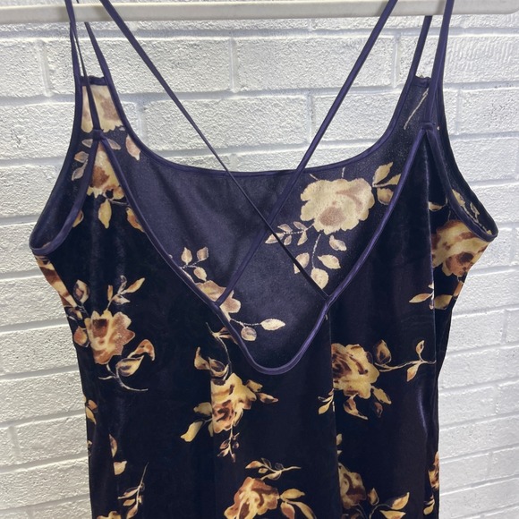 VTG Expressions‎ California Dynasty Velvet Floral Slip Dress Womens Whimsigoth - Picture 4 of 9